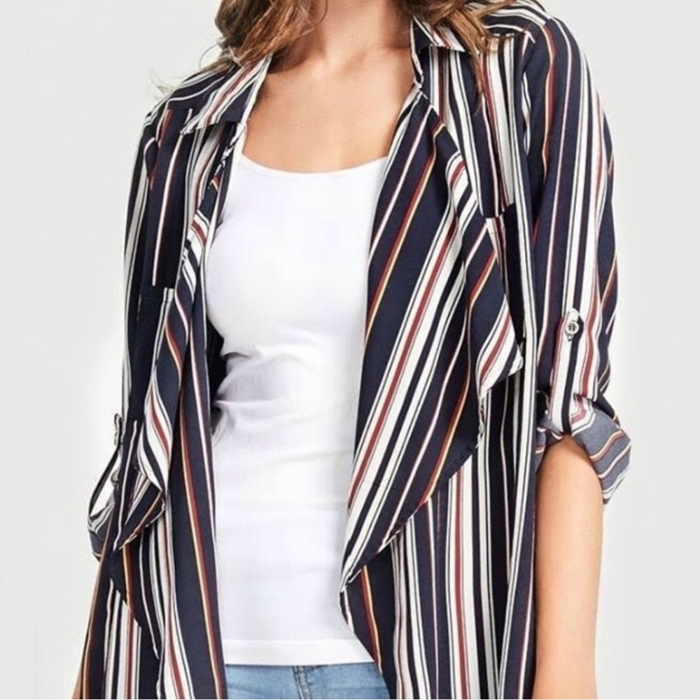 Stripe open front top
